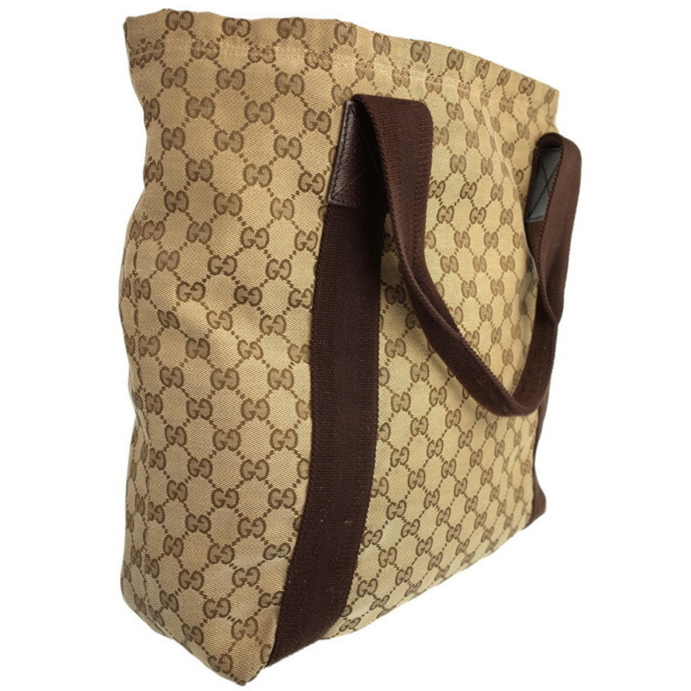Gucci Bag Tote Canvas GG Ebony Beige Brown